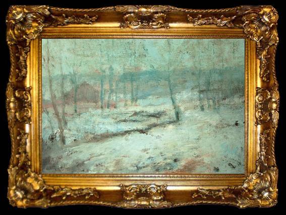 framed  John Henry Twachtman Snow Scene, ta009-2